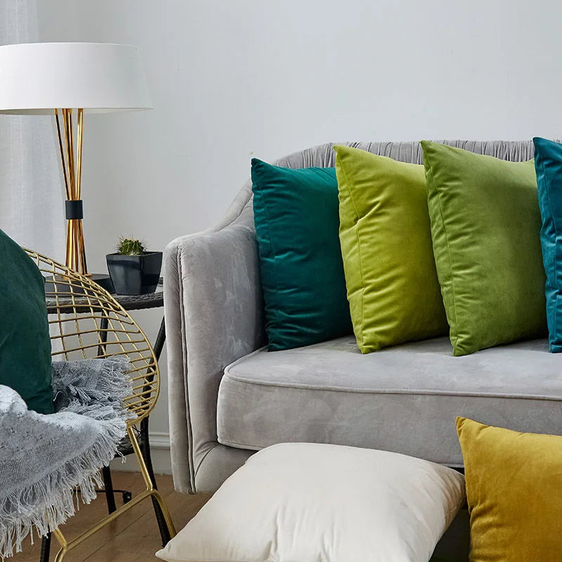 Axyaa Soft Velvet Cushion Cover - Breathable Home Decor Pillowcase for Living Room