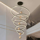 Axyaa Modern Stair Chandelier Pendant Light for Living Room - LED Indoor Ceiling Lamp