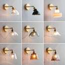 Axyaa Glass Wall Lamp LED Pull Chain E27 Modern Bathroom Mirror Light