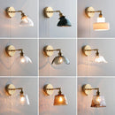 Axyaa LED Glass Wall Lamp Clear Amber Modern Nordic Design E27 Bathroom Light