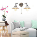 Axyaa 2-Light LED Wall Sconce with Pull Chain Switch for Coffee Bar, Bedroom, Bathroom