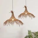 Axyaa Wabi Sabi Rattan Straw Hat Chandelier Pendant Lights
