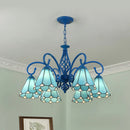 Axyaa Retro LED Chandelier Tiffany Lampshade for Home Lighting