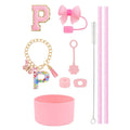 Axyaa 10pc Tumbler Accessory Set: Straw, Cover, Cap, Boot, Stopper, Keychain, Sticker
