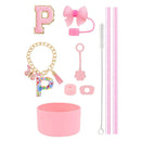 Axyaa 10pc Tumbler Accessory Set: Straw, Cover, Cap, Boot, Stopper, Keychain, Sticker