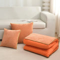 Axyaa Chenille-Rimmed Cotton Pillow Quilt: Solid Color Dual-Purpose Two-in-One Design