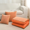 Axyaa Chenille-Rimmed Cotton Pillow Quilt: Solid Color Dual-Purpose Two-in-One Design