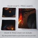 Axyaa Gothic Golden Rose Duvet Set Elegant Floral Print Bedding Pillowcases