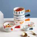 Axyaa Ceramic Kitchen Set: Sauce Boat, Finger Bowl, Pouring Pot, Guiding Bowl. Oven-Safe.