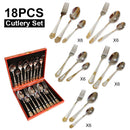 Axyaa 18-Piece Stainless Steel Gold Plated Cutlery Set with Matte Handle