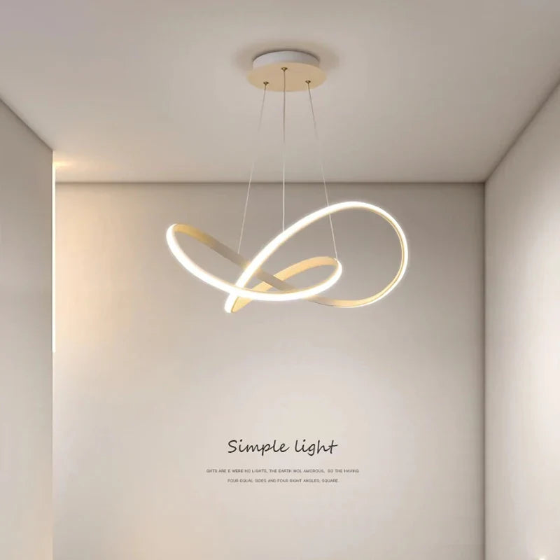 Modern Nordic LED Pendant Light by Axyaa for Home, Aluminum Line Design with Remote Dimming