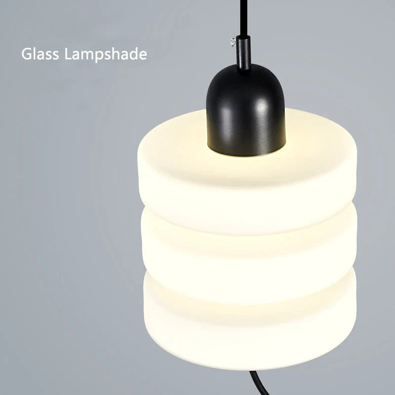 Axyaa Modern Black Glass Pendant Sconces LED Chandelier
