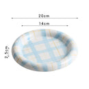 Axyaa Circular Pasta Plate Hand Drawn Ceramic Dessert Salad Breakfast Plates