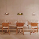 Axyaa Glass Pendant Lamps: Minimalist LED Chandelier for Dining Room, Cafe, Bar