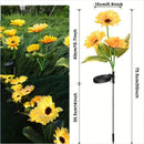 Axyaa Solar Sunflower Flower Light: LED Three-head Simulation, Waterproof & Windproof