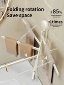 Axyaa Rotating Towel Rack: Bathroom & Kitchen Suction Cup Towel Rod