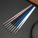 Axyaa Stainless Steel Japanese Chopsticks Pair - Multicolor Metal Sticks for Festivals & Parties.