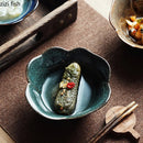 Axyaa Flame-Killed Ceramic Flower Shape 4" Bowl Set for Molecular Cuisine & Serving