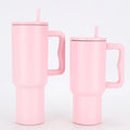 Axyaa Stainless Steel Vacuum Tumbler Mug Handle Straw Lid Cold Hot Drink Travel Car