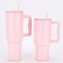 Axyaa Stainless Steel Vacuum Tumbler Mug Handle Straw Lid Cold Hot Drink Travel Car
