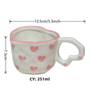 Axya™ Heart Design Ceramic Coffee Mug Set - Valentine's Day