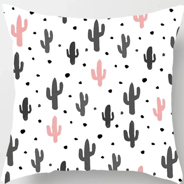 Axyaa Tropical Cactus Potted Pillowcase for Home and Office Decor