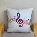 Axyaa Cartoon Sheet Music Printed Cushion Cover for Bedroom and Living Room