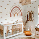 Axyaa Boho Rainbow Wall Decals: Waterproof Nursery Wall Stickers for Kids' Bedroom