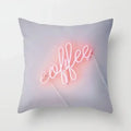 Axyaa Coffee Print Polyester Throw Pillow Case for Home Sofa Chair Decor