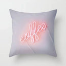 Axyaa Coffee Print Polyester Throw Pillow Case for Home Sofa Chair Decor