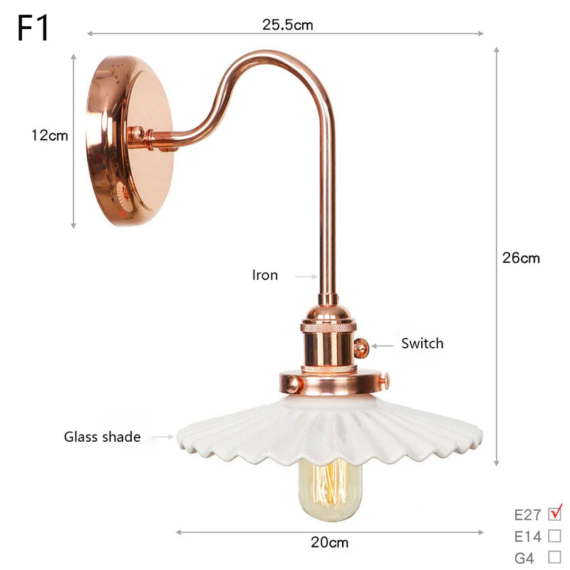 Axyaa Glass LED Wall Sconce Lights - Scandinavian Classic Design