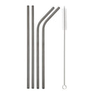 Axyaa Stainless Steel Drinking Straws Set with Cleaning Brush