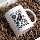 Axyaa Crow Ceramic Coffee Mug Black Bird Lover Birthday Gift Office Tea Cup