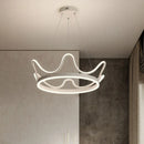Modern Nordic LED Crown Chandelier for Dining Room, Bedroom & Study by Axyaa