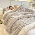 Axyaa Winter Warm Coral Fleece Jacquard Blanket