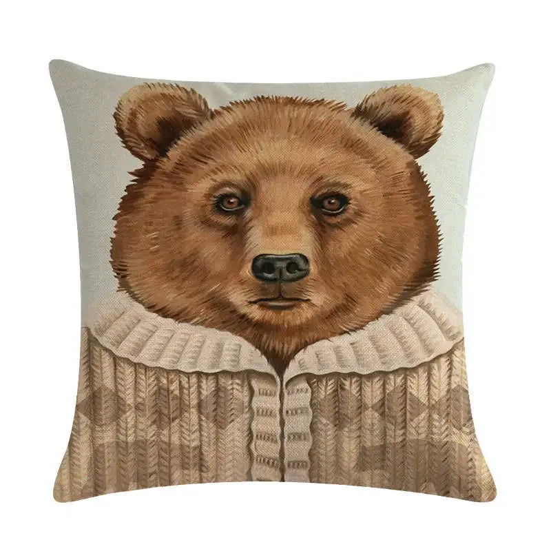 Axyaa Animal Body Pillow Case Linen Seat Cover for Home or Office Decor 45*45cm