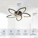 Axyaa LED Black Ceiling Fan with Smart Remote Control and Silent Lighting