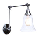 Axyaa Chrome Industrial Swing Arm Wall Sconce Clear Glass Lamparas De Pared