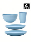 Axyaa 32-Piece Reusable Plastic Cutlery Set & Dinnerware for Home and Parties