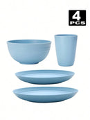 Axyaa 32-Piece Reusable Plastic Cutlery Set & Dinnerware for Home and Parties