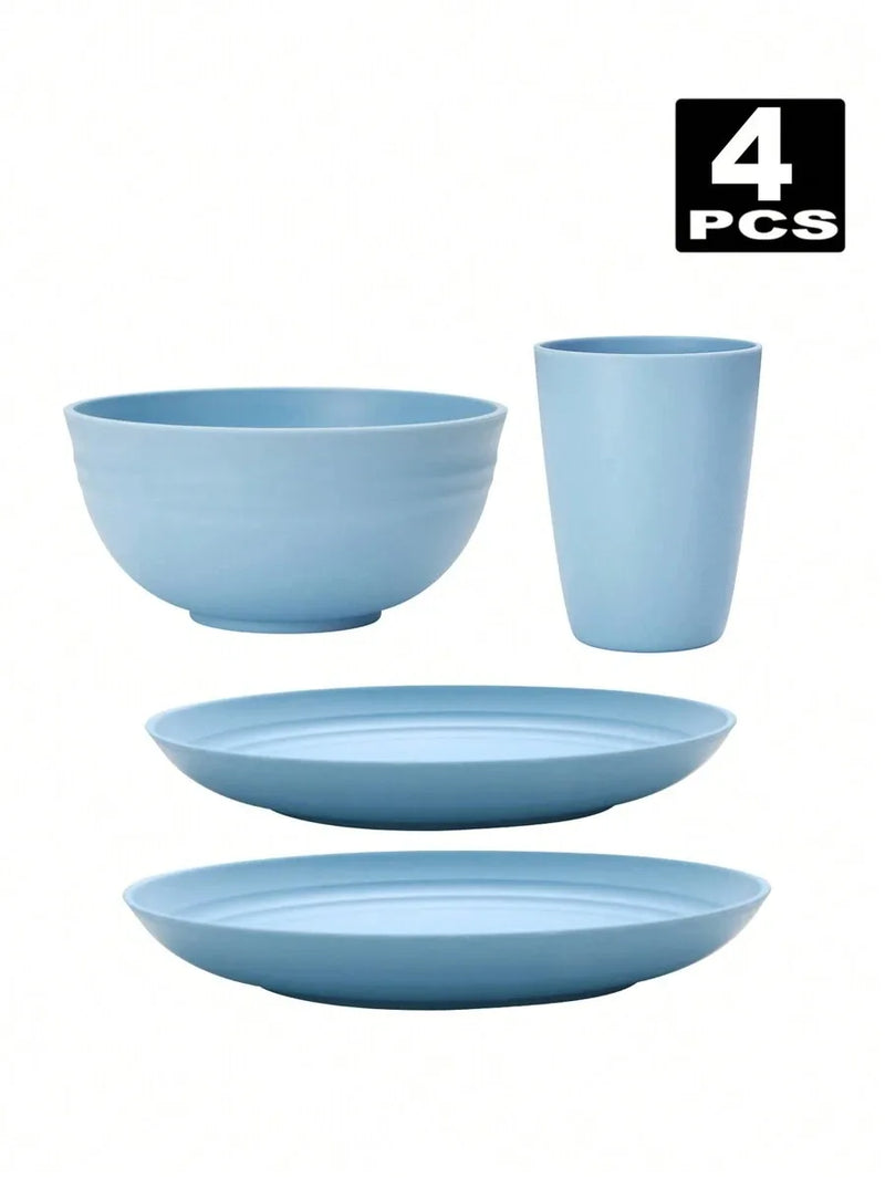 Axyaa 32-Piece Reusable Plastic Cutlery Set & Dinnerware for Home and Parties