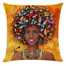 Axyaa African Women Style Linen Pillow Cover 45x45cm