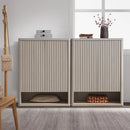 Axyaa 44" Tall Modern Shoe Cabinet with Doors & 4 Shelves - 6-Tier Organizer