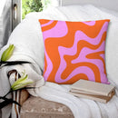 Axyaa Hot Pink & Red-Orange Polyester Pillowcase for Home Sofa Decor