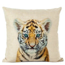 Axyaa Cute Animal Parrot & Deer Linen Pillowcase for Bedroom & Living Room