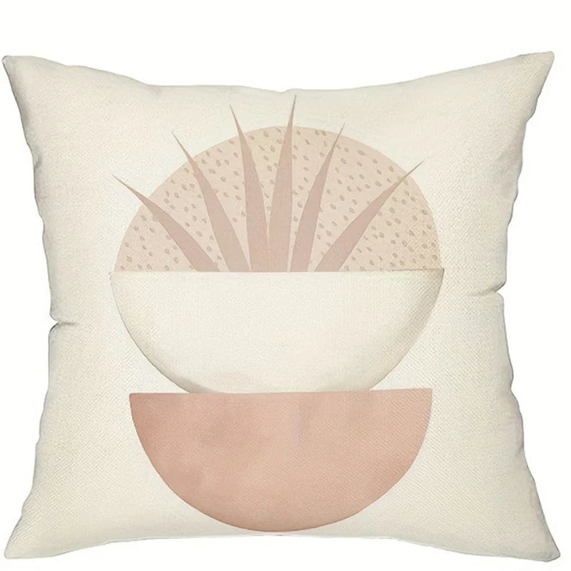 Geometric Leaf Pattern Pillow Cover for Bohemian Home Decor - Axyaa