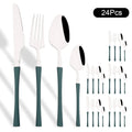 Axyaa 24Pcs Pink Gold Stainless Steel Cutlery Set - Western Flatware Tableware