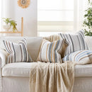 Axyaa Stripe Jacquard Cushion Cover: Durable, Stylish Decor for Sofa, Couch, Bed.