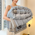 Axyaa Rabbit Plush Winter Coral Fleece Blanket Double-Sided Cover Blanket