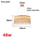 Axyaa Modern Luxury LED Tassel Chandelier in Gold/Silver Stainless Steel